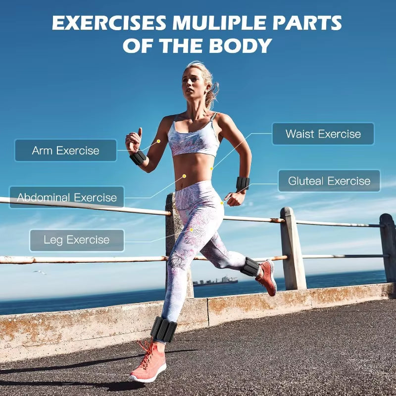 Wrist Weights Ankle Weights for Men&Women Portable Wearable Adjustable Leg Wrist Weighted Bracelet for Pilate、Yoga、Gym Training