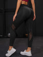 Powerista Cropped Yoga Leggings Tummy Control Contrast Mesh Gym Tights with Side Phone Pocket