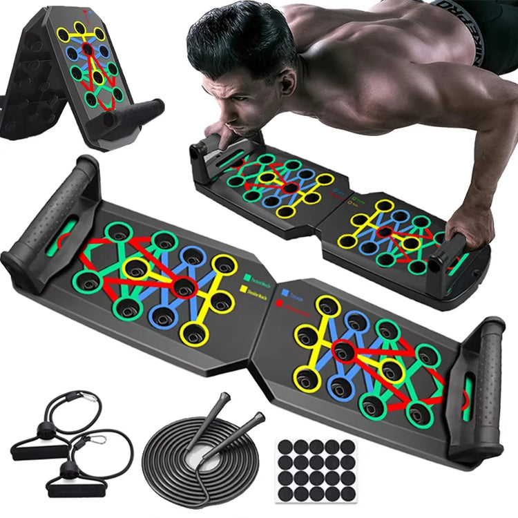 1Pc Multifunctional Folding Push-Up Board for Home and Gym Workouts - Build Strong Chest Muscles and Improve Overall Fitness