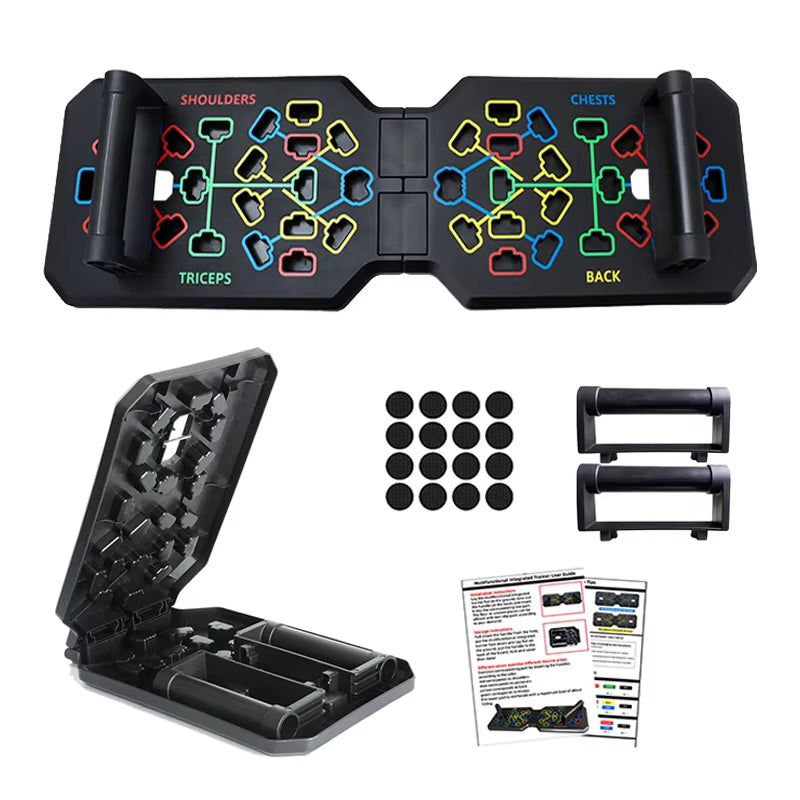 1Pc Multifunctional Folding Push-Up Board for Home and Gym Workouts - Build Strong Chest Muscles and Improve Overall Fitness