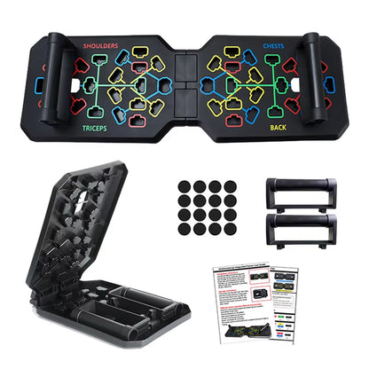 1Pc Multifunctional Folding Push-Up Board for Home and Gym Workouts - Build Strong Chest Muscles and Improve Overall Fitness