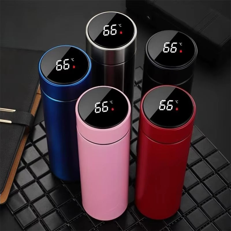 500ML Temperature Display Thermos Cup 304 Stainless Steel Divided Thermos Bottle Outdoor Vacuum Insulated Cup Festival Gift