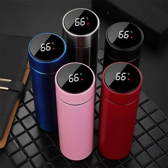 500ML Temperature Display Thermos Cup 304 Stainless Steel Divided Thermos Bottle Outdoor Vacuum Insulated Cup Festival Gift