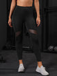 Powerista Cropped Yoga Leggings Tummy Control Contrast Mesh Gym Tights with Side Phone Pocket