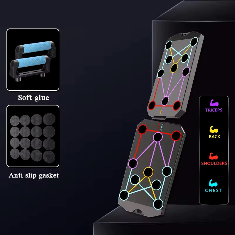 1Pc Multifunctional Folding Push-Up Board for Home and Gym Workouts - Build Strong Chest Muscles and Improve Overall Fitness