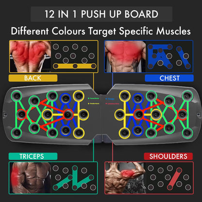 1Pc Multifunctional Folding Push-Up Board for Home and Gym Workouts - Build Strong Chest Muscles and Improve Overall Fitness