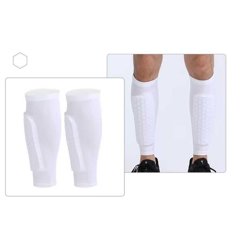 (XS-2XL)1 Pair Teen Kids Football Shin Guard Soccer Anti-Collision Compression Basketball Leg Warmers Gym Leg Calf Sleeves Socks
