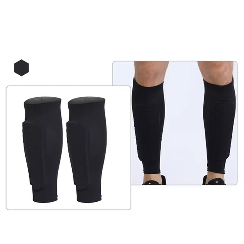 (XS-2XL)1 Pair Teen Kids Football Shin Guard Soccer Anti-Collision Compression Basketball Leg Warmers Gym Leg Calf Sleeves Socks